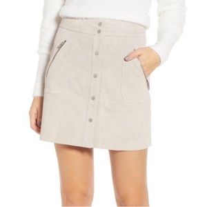 Blank NYC sueded leather button front mini skirt